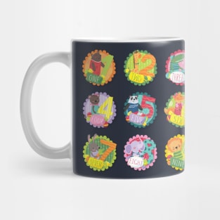 Round animals numbers Mug